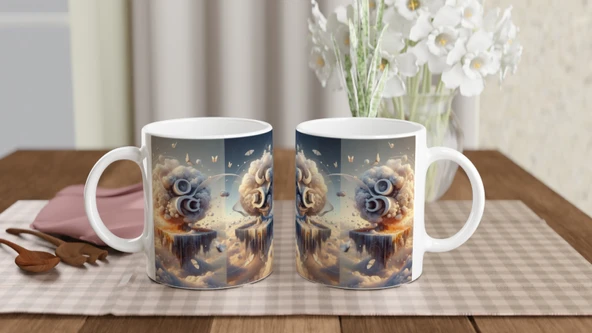 İkizler Burcu Baskılı Kahve Kupası - Elementsel Doğa Krallığı Temalı Vs4 - 5