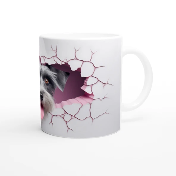 Duvarı Yarmış Sevimli Terrier Temalı Baskılı Kupa Bardak - Resim 3