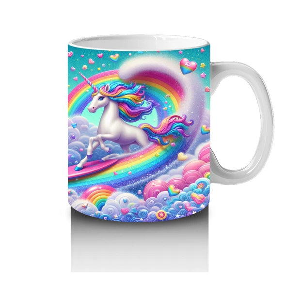 Çocuklara Sütü Sevdiren Bulutlar Arasında Dans Eden Unicornlar Kupa Bardak - 4