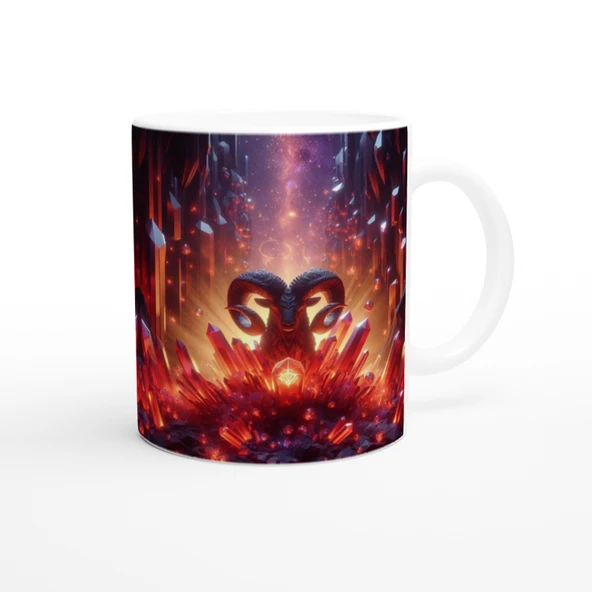 Koç Burcu Baskılı Kahve Kupası - Büyülü Kristal Mağarası Temalı Vs1 - Resim 3