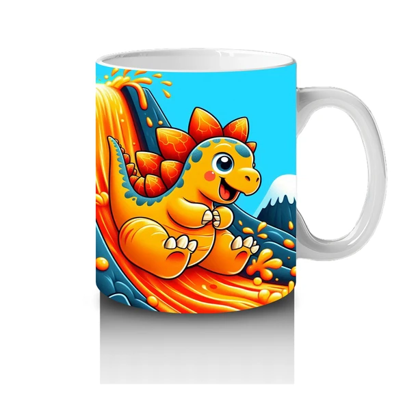 Çocuklara Sütü Sevdiren Dinozor Kaydırak Keyfi Kupa Bardak - 4