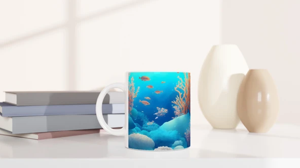 Mercan Ormanında Sessizlik Kupa Bardak - Resim 6