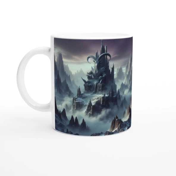 Oğlak Burcu Baskılı Kahve Kupası - Elementsel Doğa Krallığı Temalı Vs4 ürün görseli 1