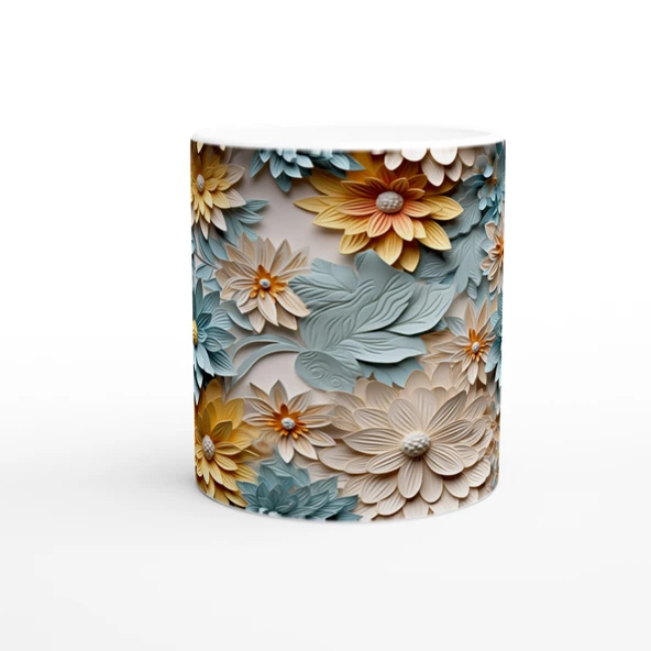 Pastel Bahar Çiçekleri Kupa Bardak - Resim 2