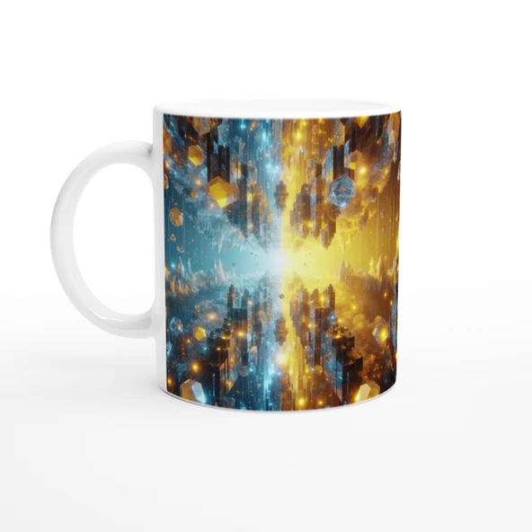 İkizler Burcu Baskılı Kahve Kupası - Büyülü Kristal Mağarası Temalı Vs1 ürün görseli 1