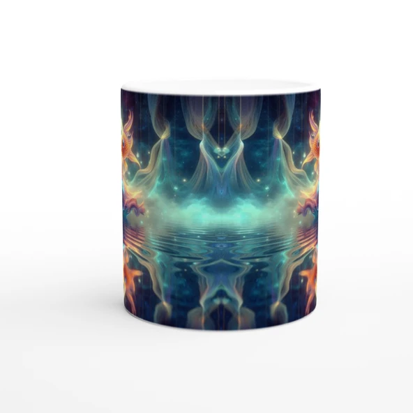 Balık Burcu Baskılı Kahve Kupası - Zodyak Maskeli Balo Vs4 - Resim 2