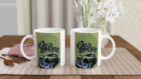 Old Style Klasik Araba Temalı Kupa Bardak - Resim 5