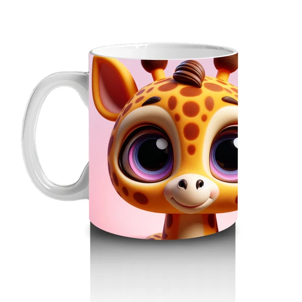 Çocuklara Sütü Sevdiren Meraklı Zürafa Keşfi Kupa Bardak - 2