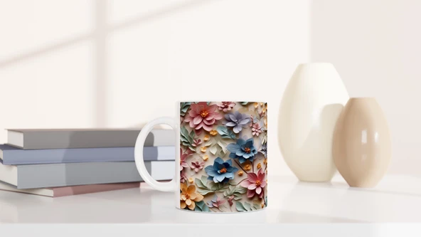 Pastel Bahar Rüyası Çiçekli Kupa Bardak - Resim 6