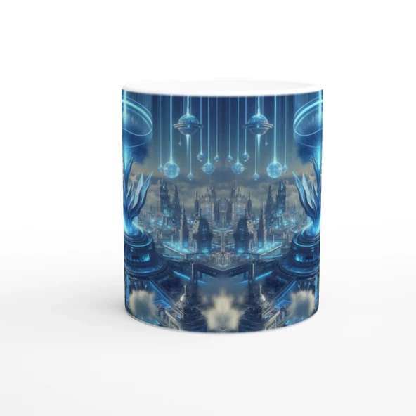 Kova Burcu Baskılı Kahve Kupası - Elementsel Doğa Krallığı Temalı Vs4 - 2