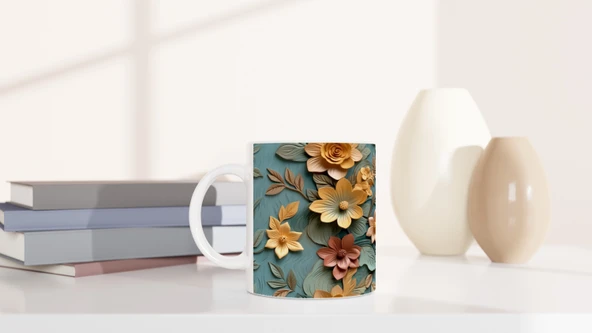 Altın Sarısı Bahar Dokunuşlu Kupa Bardak - Resim 6