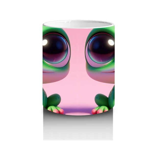 Çocuklara Sütü Sevdiren Neşeli Kurbağa Kupa Bardak - 3