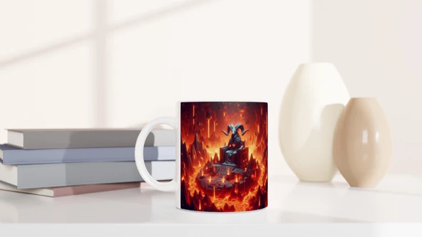 Koç Burcu Baskılı Kahve Kupası - Elementsel Doğa Krallığı Temalı Vs4 - Resim 6