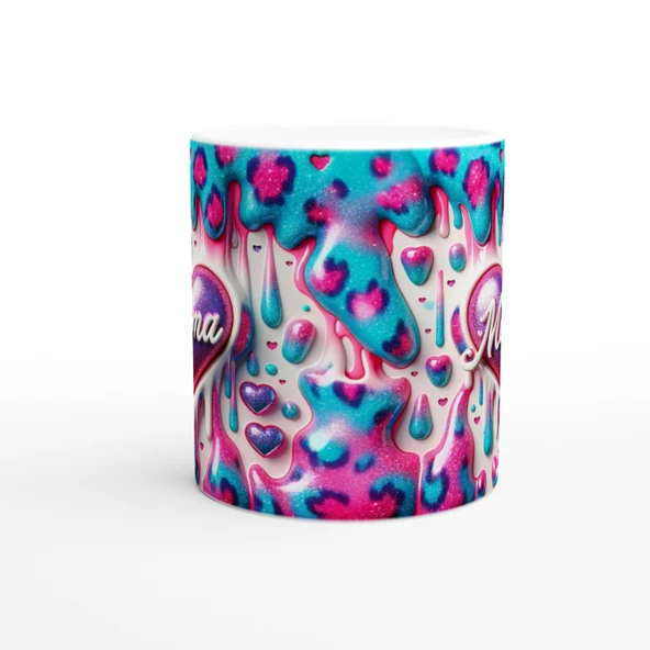 Mama Yazılı Parıltılı Renk Patlaması Anneler Günü Kupa Bardak - Resim 2