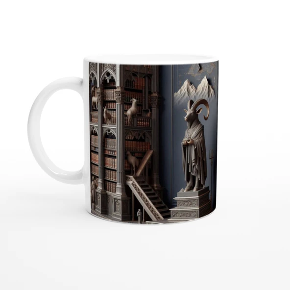 Oğlak Burcu Baskılı Kahve Kupası - Zodyak Kütüpanesi Vs3 ürün görseli 1