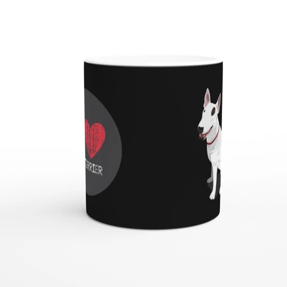 I Love Bull Terrier Temalı Baskılı Kupa Bardak-2 - Resim 3