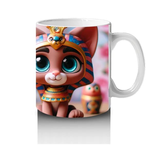 Çocuklara Sütü Sevdiren Mısır Prenses Kedisi Kupa Bardak - 4