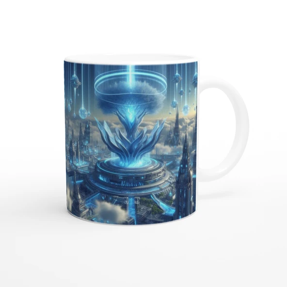 Kova Burcu Baskılı Kahve Kupası - Elementsel Doğa Krallığı Temalı Vs4 - 3