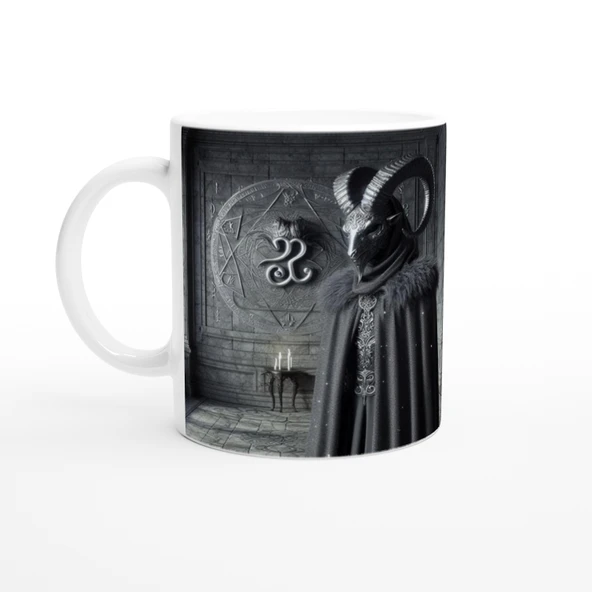 Oğlak Burcu Baskılı Kahve Kupası - Zodyak Maskeli Balo Vs4 ürün görseli 1