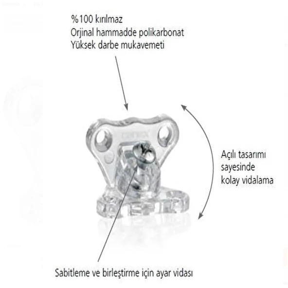 Açılı T Bağlantı Çektirme Şeffaf Plastik Köşe Birleştirme Kelebek Bağlantı (5 Adet) - Resim 4