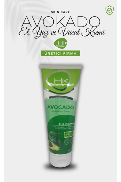 Hk Remedy El ve Vücut Kremi Avocado Extract 250 ml Tüp - 1