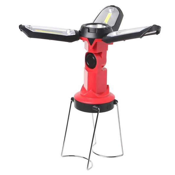 Şarjlı Katlanabilir 3 Xcob Led + 3w Led Çok Fonksiyonlu Kamp Feneri P-8801 - 2