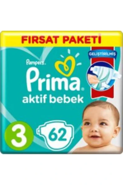 Prima Aktif 3 Numara Midi 62'li Bebek Bezi - 2