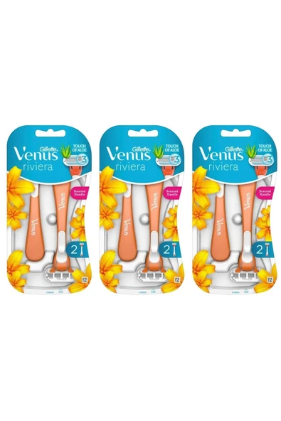 Gillette Venus Riviera Kadın Tıraş Bıçağı 6'lı (2x3) - 1