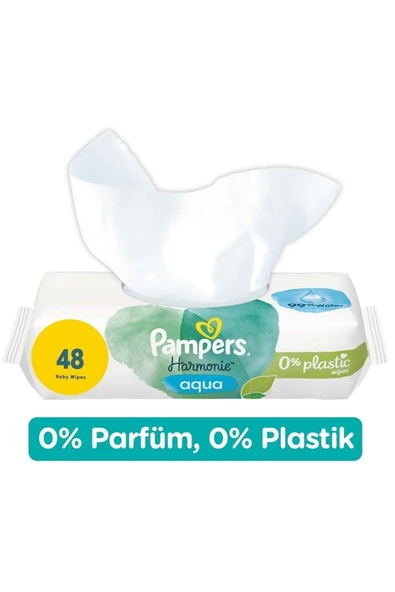 Prima Pampers Harmonie Islak Havlu Mendil Aqua Pure 48 Yaprak 12 Li Set (576 YAPRAK) Organik Pamuk - 8