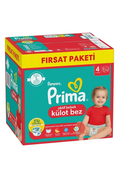 Prima Külot Bez, 4 Numara Bebek Bezi , 62 Adet, Fırsat Paketi - 2