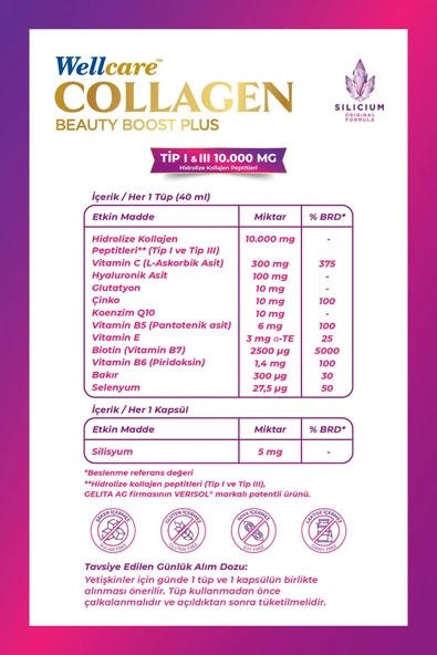 Wellcare Collagen Beauty Boost Plus Karpuz Nane Aromalı 10.000 mg Likit Form - 30 Tüp & 30 Kapsül - 2