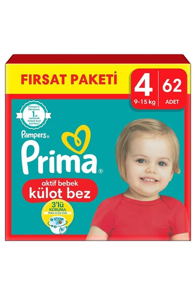 Prima Külot Bez, 4 Numara Bebek Bezi , 62 Adet, Fırsat Paketi - 1
