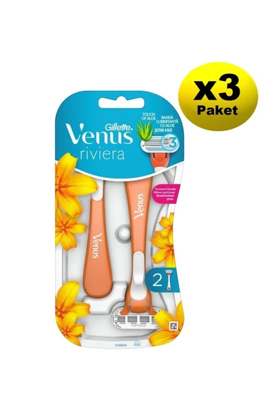Gillette Venus Riviera Kadın Tıraş Bıçağı 2'li X 3 Paket - 1