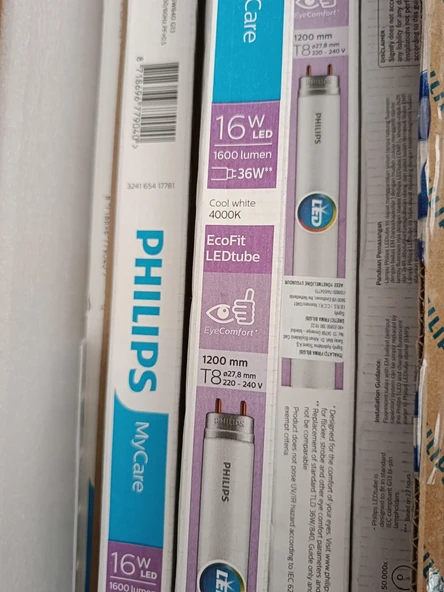 Philips Tüp LED Lamba, Ledtube T8 1200 mm 1600LM 36W/840 G13 4000 Kelvin 10 Adet, Ecofit LED Tube - 3