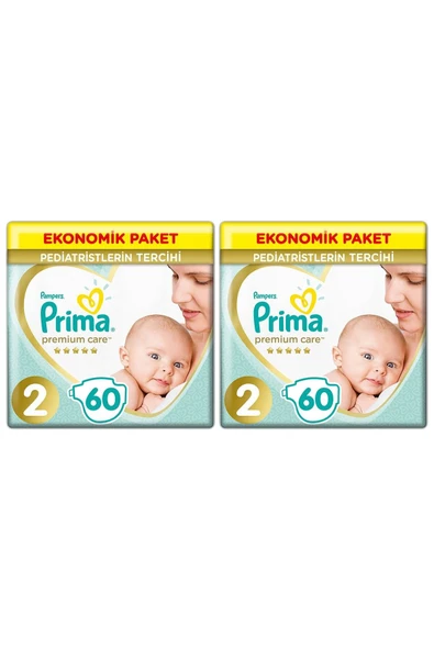 Prima Bebek Bezi Premium Care 2 Beden 120 Adet 4-8 KG ürün görseli