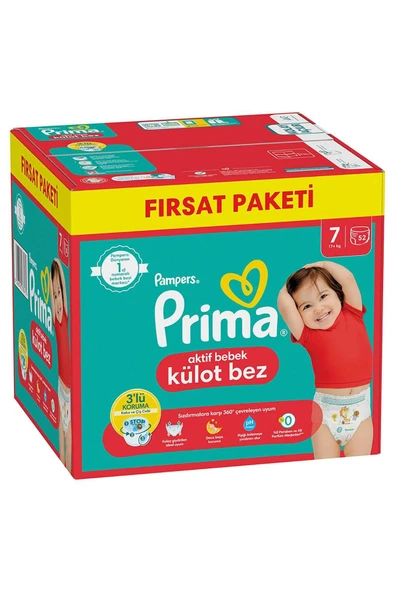 Prima Külot Bebek Bezi Beden:7 (17 KG) Xxl 52 Adet Fırsat Pk - 2