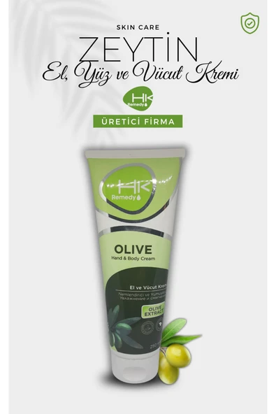 Hk Remedy El ve Vücut Kremi Olive Extract 250 ml Tüp - 1