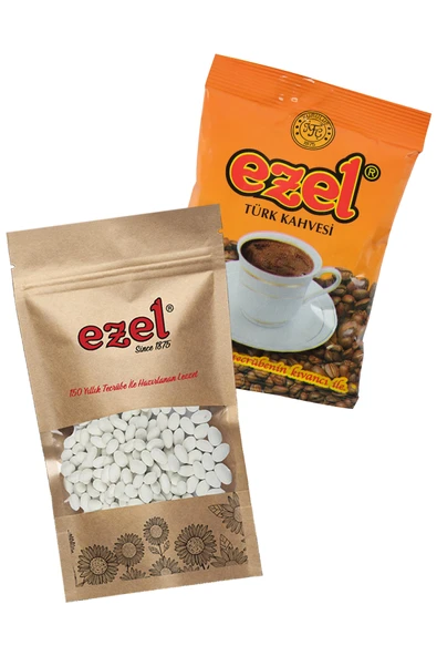 Ezel Türk Kahvesi Orta Kavrulmuş 100gr ve Çekirdek Şekeri 250gr -Taze Paketlenmiş - 3