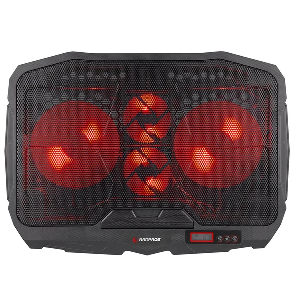 Addison Rampage AD-RC4 Siyah 2-125 mm+2-70mm Işıklı Fan 15"-17" Notebook Soğutucu Stand - 2