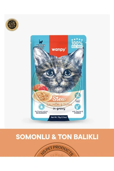 Pouch Somon-Ton Yaş Yavru Kedi Maması 70gr ürün görseli 1