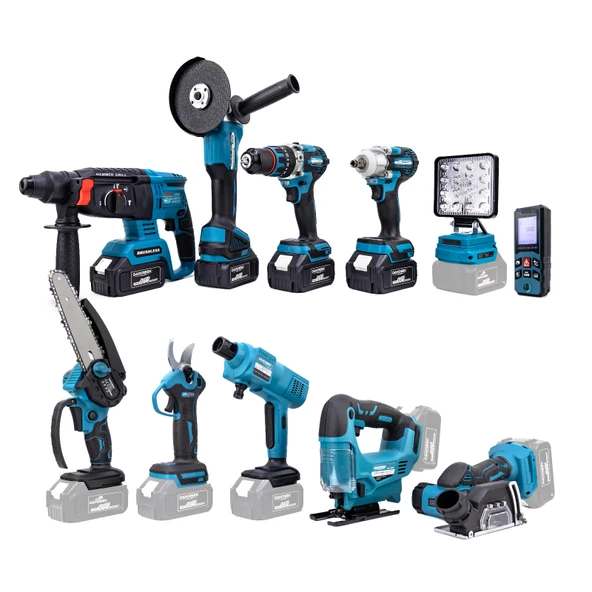 DAWREEK ONBİRLİ SET Ş.HİLTİ+Ş.SPRAL+S.SIKMA+MATKAP+Ş.TESTERE+Ş.MAKAS+Ş.Dekupaj+Lazer Metre+OtoYıkama+Taşlama - 4
