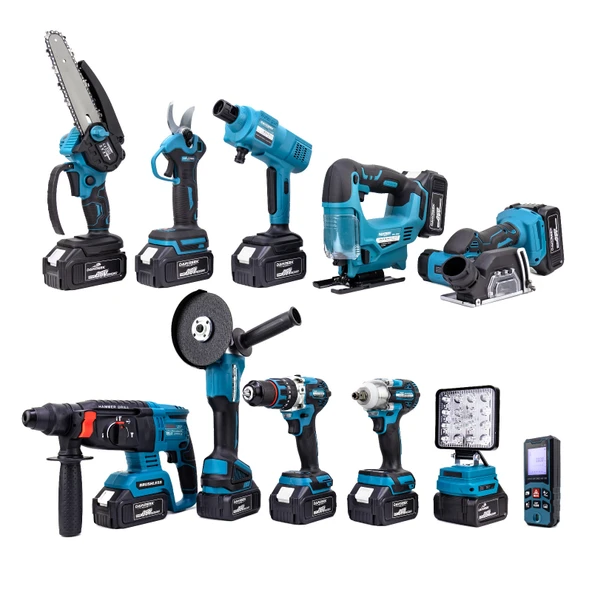 DAWREEK ONBİRLİ SET Ş.HİLTİ+Ş.SPRAL+S.SIKMA+MATKAP+Ş.TESTERE+Ş.MAKAS+Ş.Dekupaj+Lazer Metre+OtoYıkama+Taşlama - 5