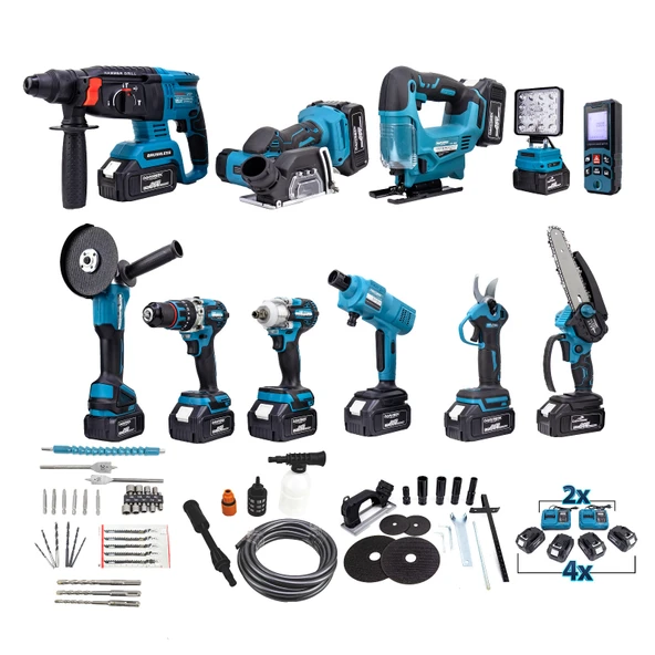 DAWREEK ONBİRLİ SET Ş.HİLTİ+Ş.SPRAL+S.SIKMA+MATKAP+Ş.TESTERE+Ş.MAKAS+Ş.Dekupaj+Lazer Metre+OtoYıkama+Taşlama - 2
