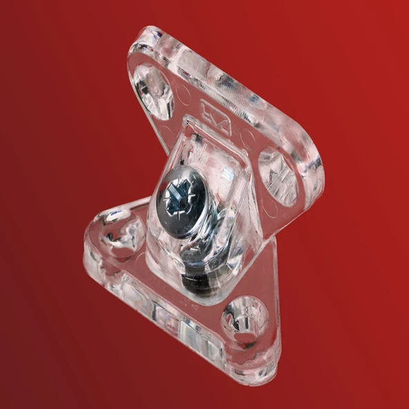 Açılı T Bağlantı Çektirme Şeffaf Plastik Köşe Birleştirme Kelebek Bağlantı (10 Adet) - Resim 4