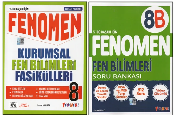 FENOMEN 8.SINIF FEN KURUMSAL FASİKÜLLERİ + FENOMEN 8B FEN BİLİMLERİ (2 KİTAP) - 1