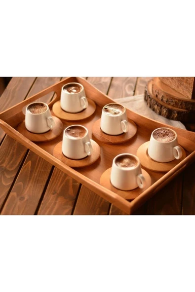 Bambum Ottoman 6 Kişilik Kahve Sade Fincan Takımı - 3