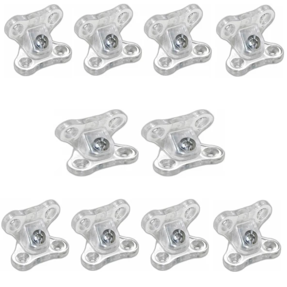 Açılı T Bağlantı Çektirme Şeffaf Plastik Köşe Birleştirme Kelebek Bağlantı (10 Adet) ürün görseli