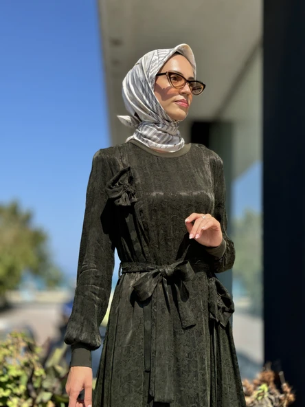 Misswhence Gül Detaylı İpek Elbise 36800 - 22