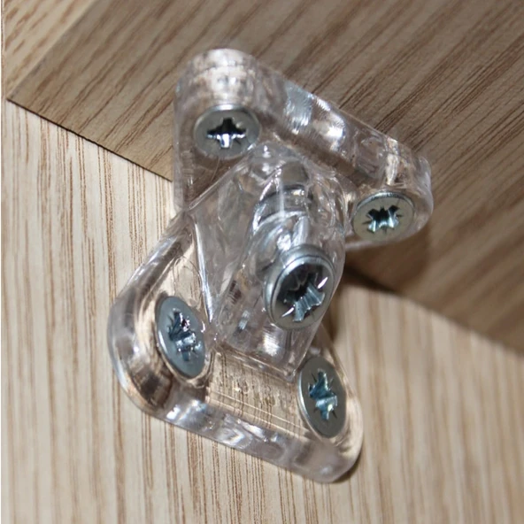 Açılı T Bağlantı Çektirme Şeffaf Plastik Köşe Birleştirme Kelebek Bağlantı (10 Adet) - Resim 2