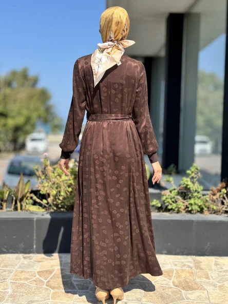 Misswhence Gül Detaylı İpek Elbise 36800 - 16